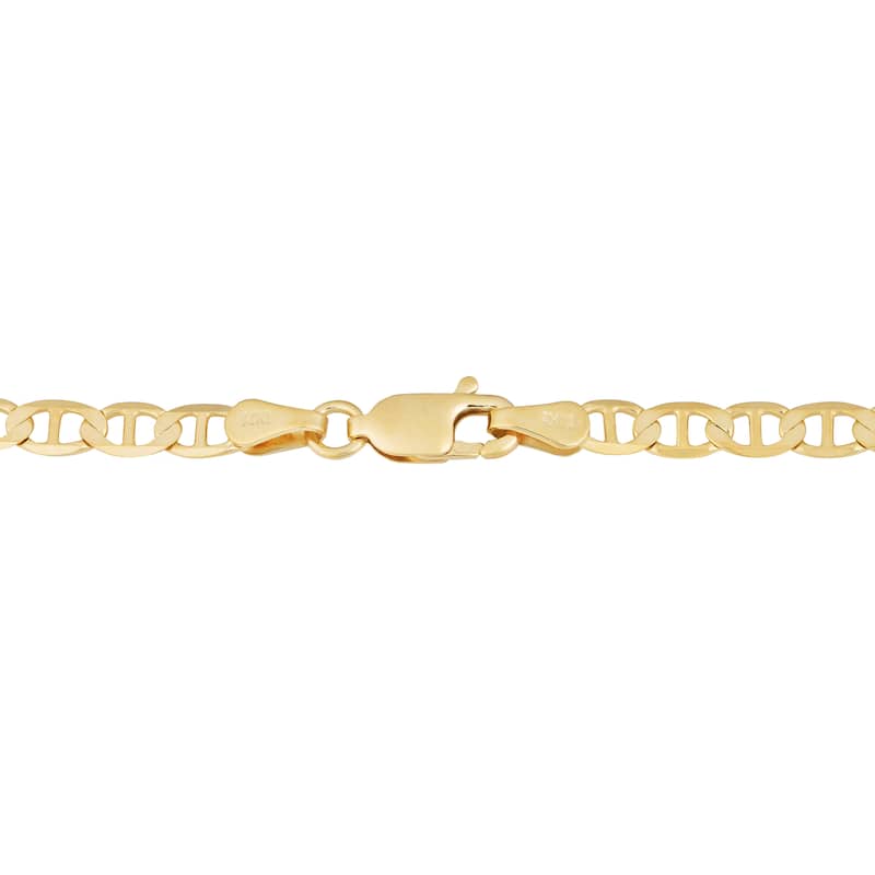 Fremada 14k Yellow Gold 3.5-mm Solid High Polish Mariner Link Necklace