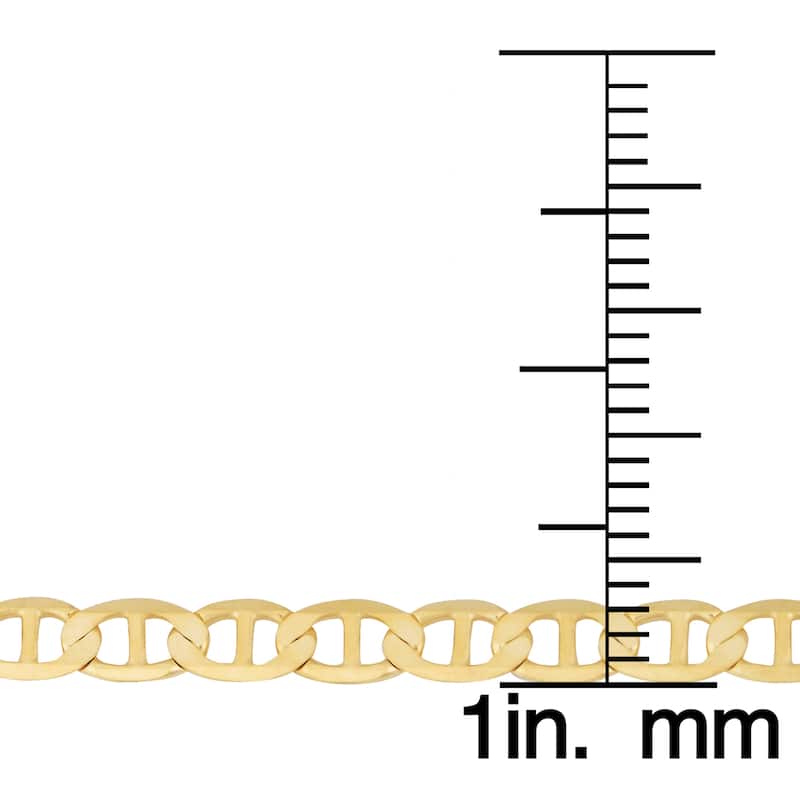 Fremada 14k Yellow Gold 3.5-mm Solid High Polish Mariner Link Bracelet