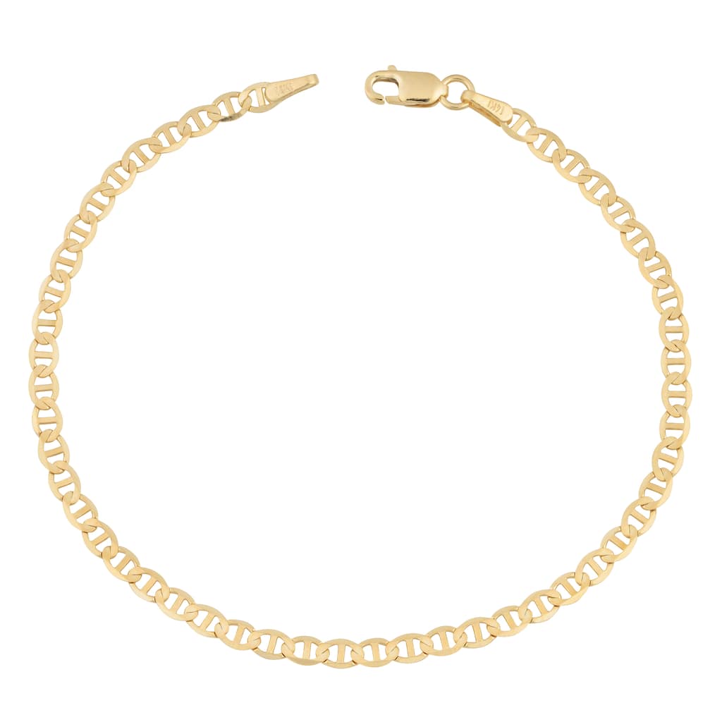 Fremada 14k Yellow Gold 3.5-mm Solid High Polish Mariner Link Bracelet