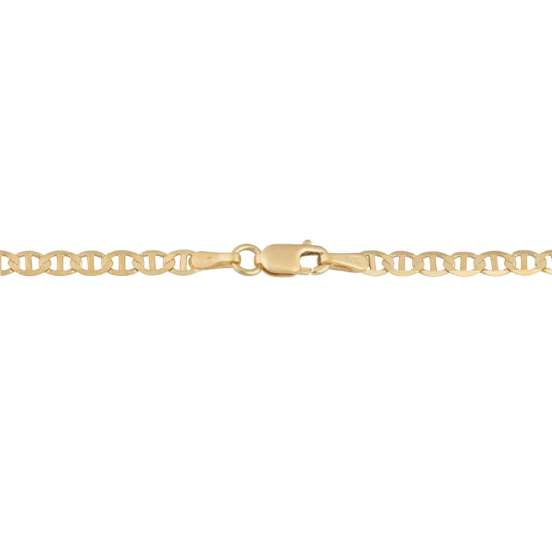 Fremada 14k Yellow Gold 3-mm Solid High Polish Mariner Link Necklace