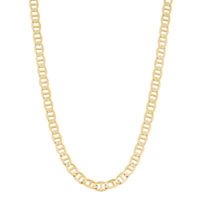 Fremada 14k Yellow Gold 3-mm Solid High Polish Mariner Link Necklace