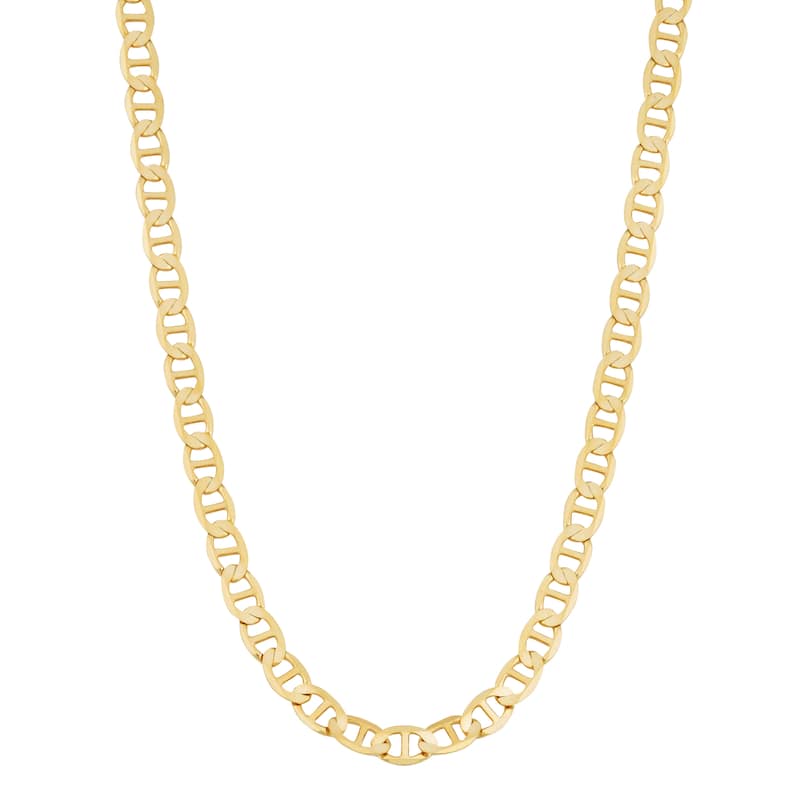 Fremada 14k Yellow Gold 3-mm Solid High Polish Mariner Link Necklace