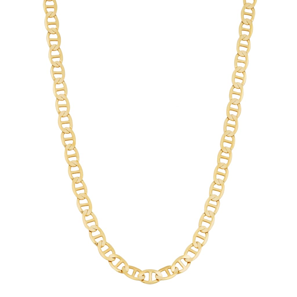Fremada 14k Yellow Gold 3-mm Solid High Polish Mariner Link Necklace