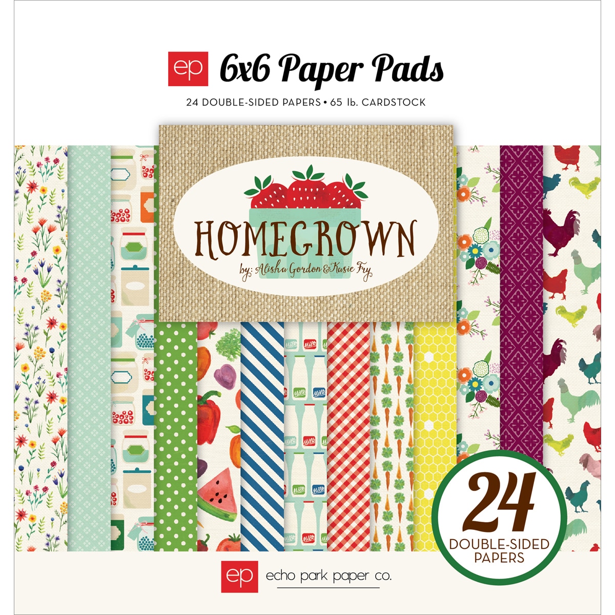 Echo Park DoubleSided Paper Pad 6inX6in 24/PkgHomegrown  