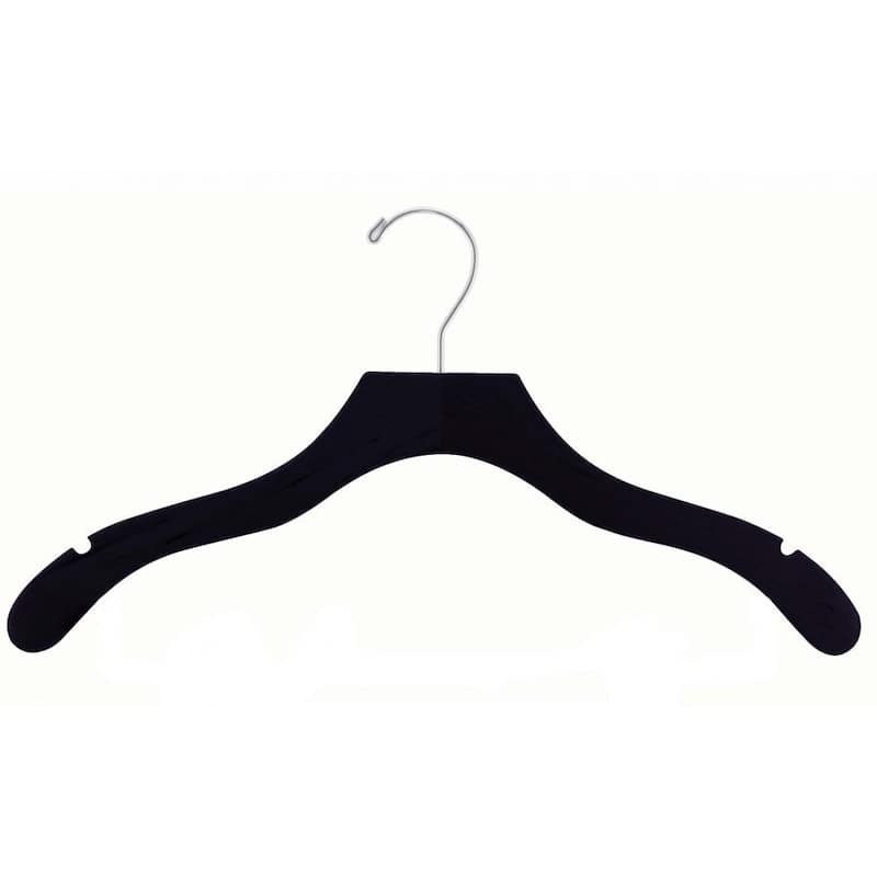 Black Wavy Top Hanger with Notches (Box of 100)