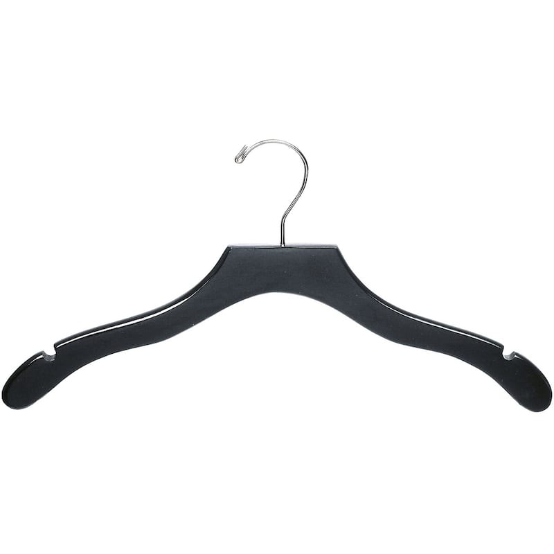 Black Wavy Top Hanger with Notches (Box of 100)