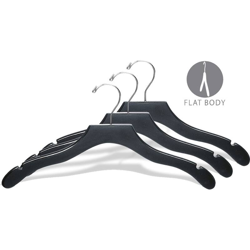 Black Wavy Top Hanger with Notches (Box of 25)