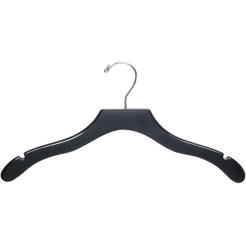 Black Wavy Top Hanger with Notches (Box of 25)