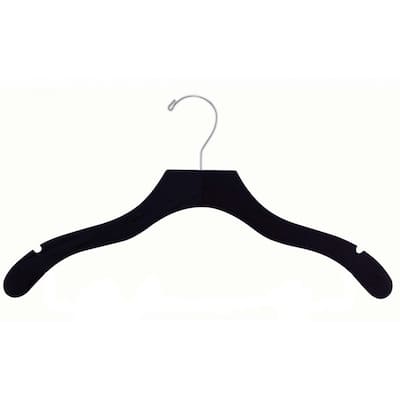 Black Wavy Top Hanger with Notches, Box of 50 Flat Hangers with Notches ...