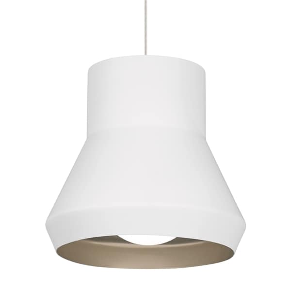 LBL Milo 1 light White Outside with Champagne Inside Fluorescent