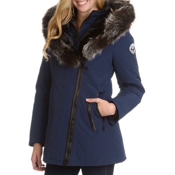 women's parka with real fur trimmed hood