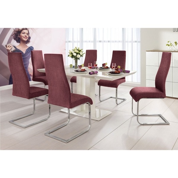 Marcello Upholstered Fabric Chrome Dining Chair Set Of 2 Upholstered Fabric Chrome Dining Chair