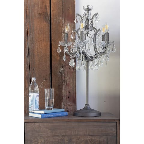 Aurelle Home Handcrafted Crystal Table Lamp