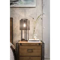 Aurelle Home Farmhouse Rustic Black Iron Table Lamp