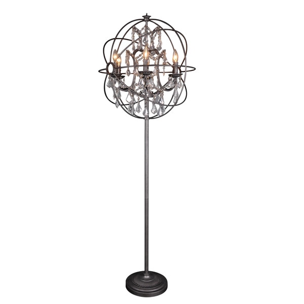 Aurelle Home Iron & Crystal Sphere Floor Lamp