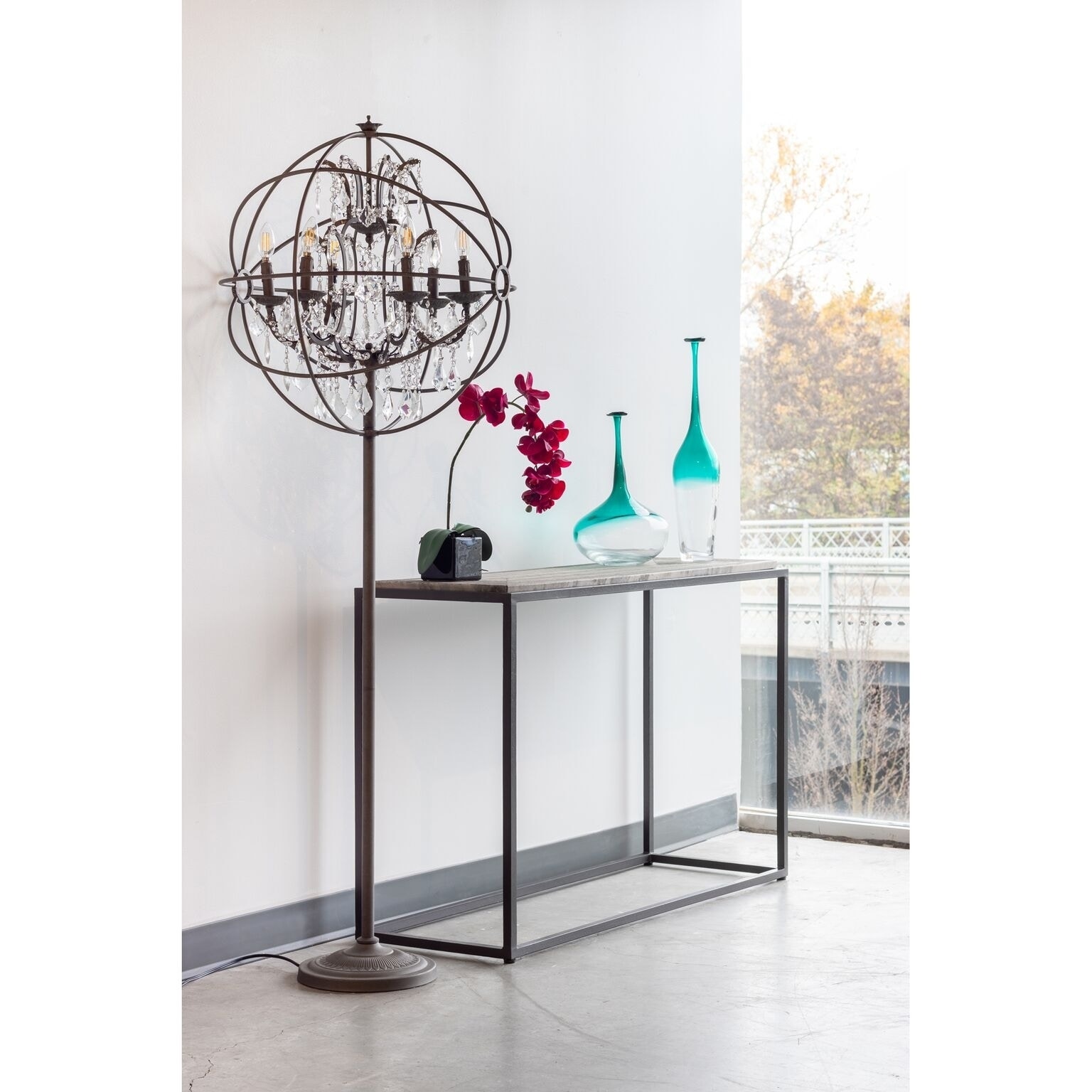 iron sphere floor lamp