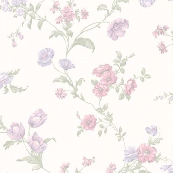 Shop Lavender Floral Trail Wallpaper - Free Shipping On Orders Over $45 ...