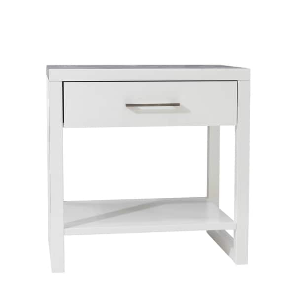 Shop Somette Estelle Pure White 1 Drawer Nightstand Set Of 2 Overstock 10569234