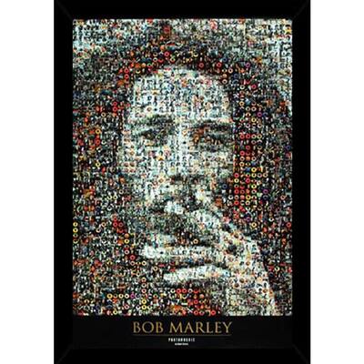 Bob Marley Mosaic I Poster (24-inch x 36-inch) on Plaque or Woodmount