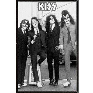 Kiss- Black and White Poster (24-inch x 36-inch) on Plaque or Woodmount ...