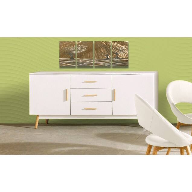 Scandinavian Lifestyle Texas 3-drawer White and Oak Finish Lowboard Stand