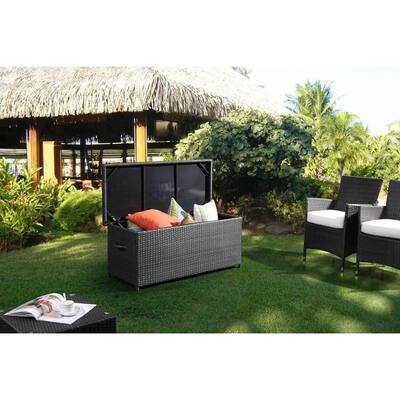 100 Gallon All Weather Wicker Deck Storage Box - CASSONE
