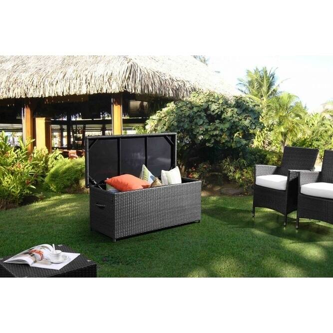 100 Gallon All Weather Wicker Deck Storage Box - CASSONE