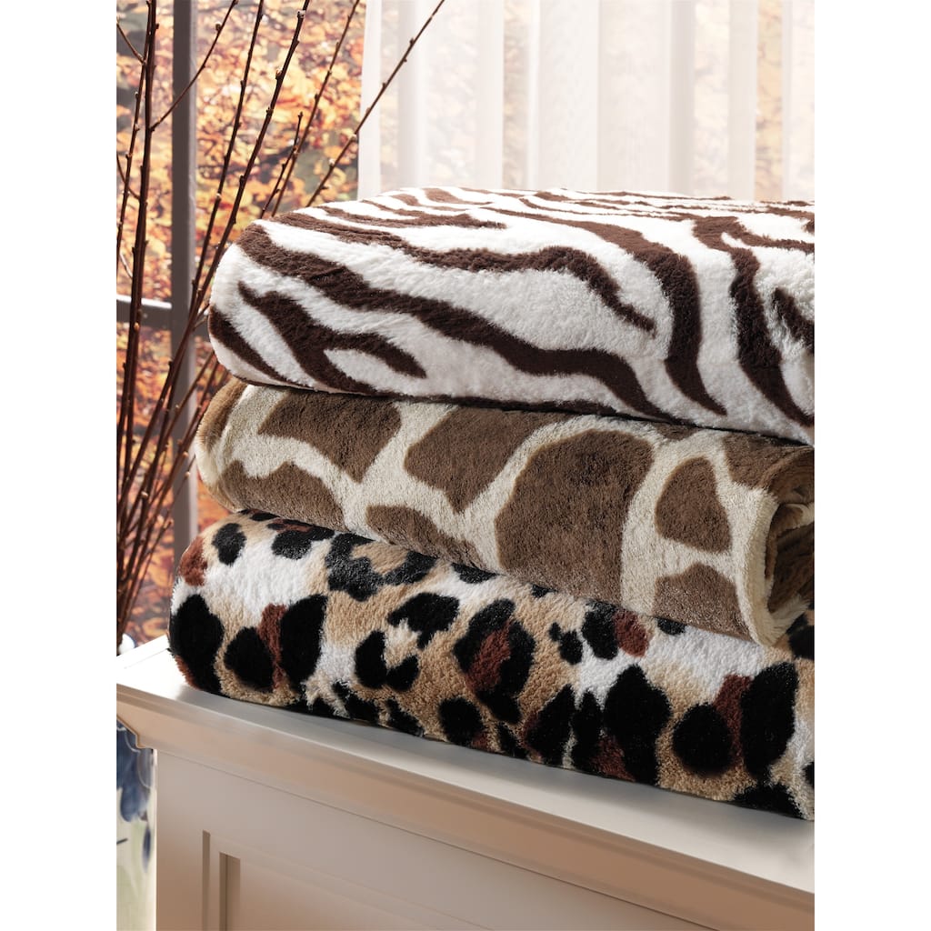 Brielle Safari Faux Fur Reversible Throw