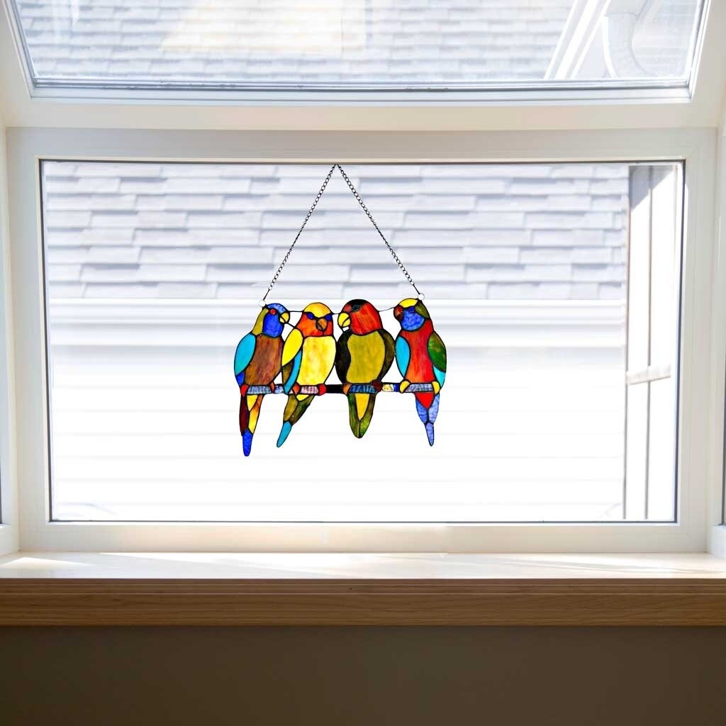 Shop 10 5 H Stained Glass Tropical Birds Window Panel M On