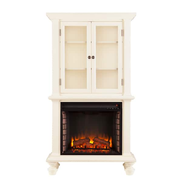 Shop Knox Antique White Electric Fireplace Curio Free Shipping