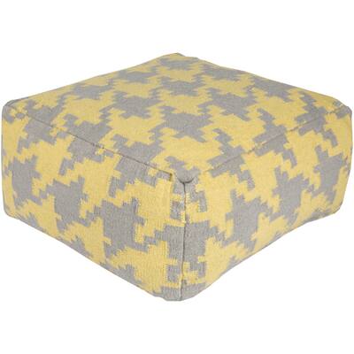 Alena 24-inch Houndstooth Square Wool Pouf