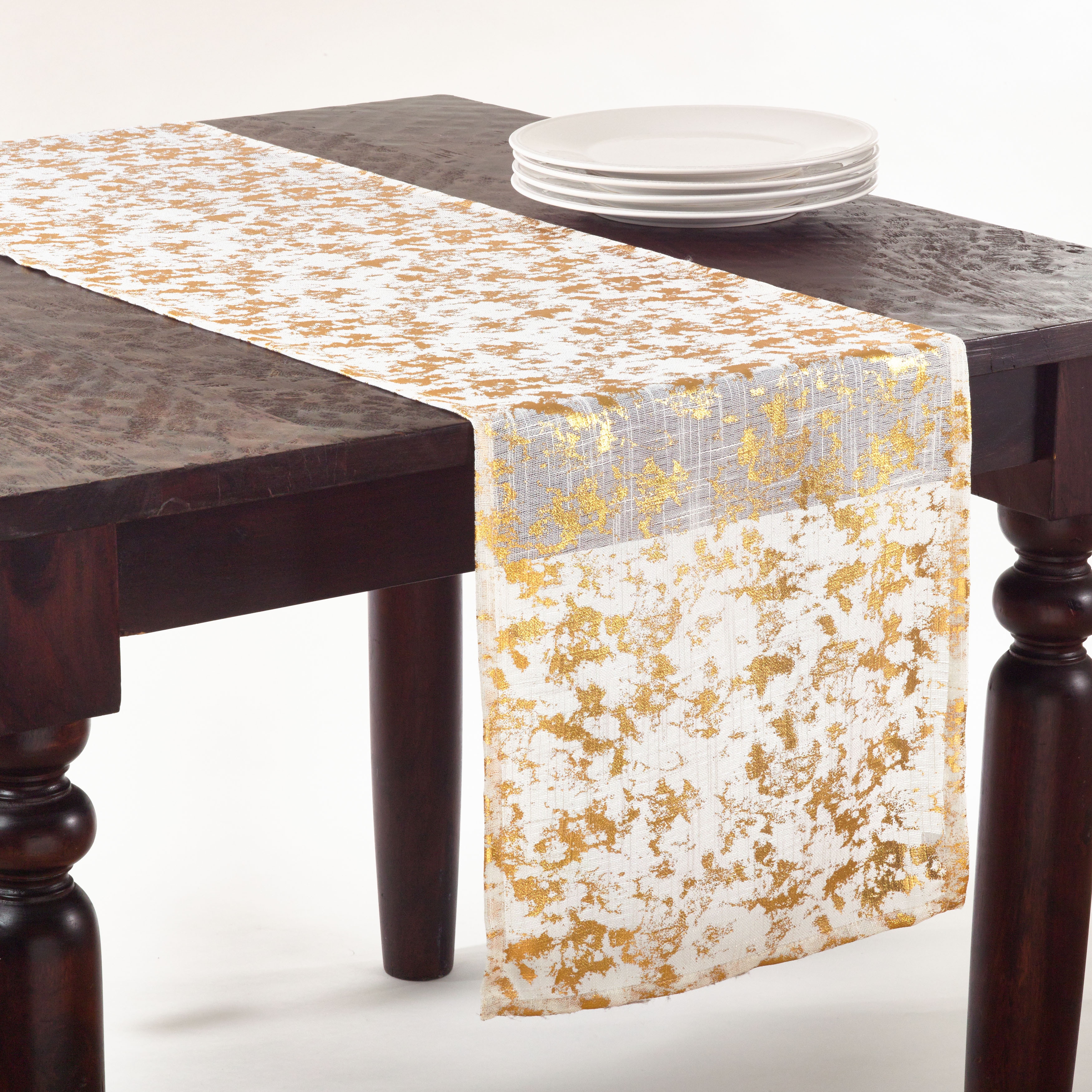 Saro Lifestyle Abstract Brushed Foil Design Runner