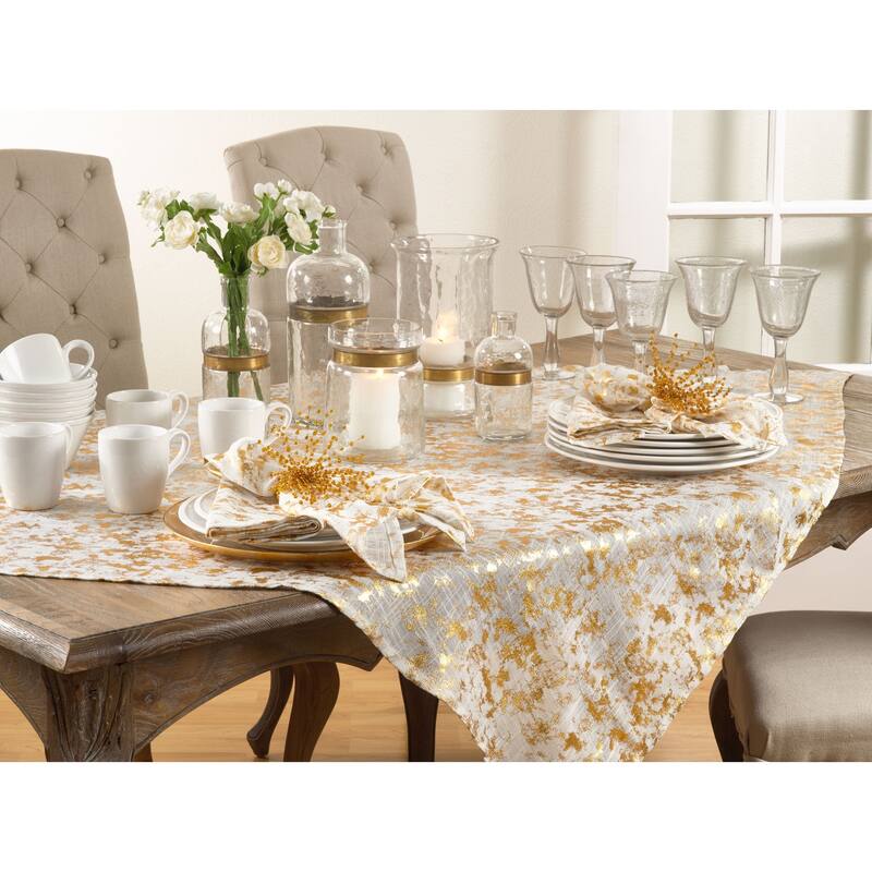 Abstract Brushed Foil Design Tablecloth - 52 x 52