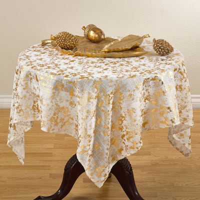 Abstract Brushed Foil Design Tablecloth - 52 x 52