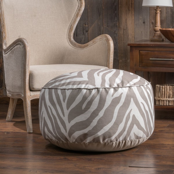 Christopher Knight Home Hendrix Round Fabric Pouf Ottoman