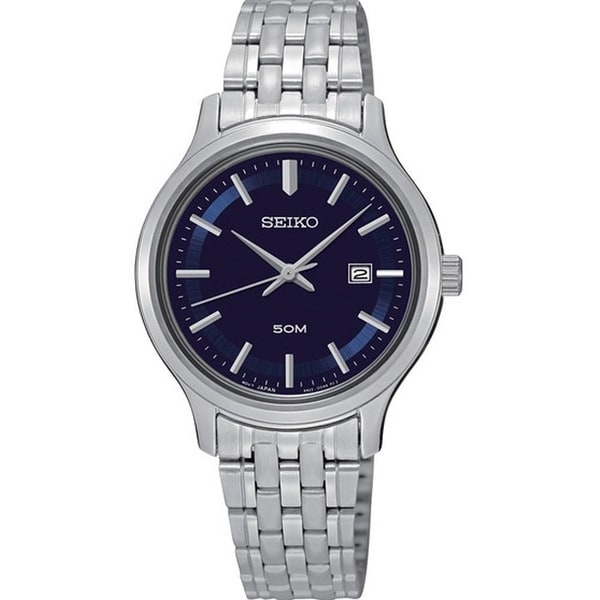 Seiko Women's SUR797 Stainless Steel Navy Blue Dial Watch - 17647827 ...
