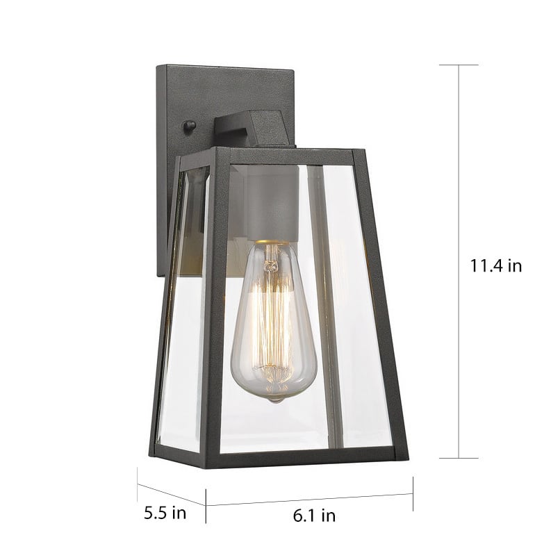 Chloe Transitional 1-light Black Outdoor Wall Lantern