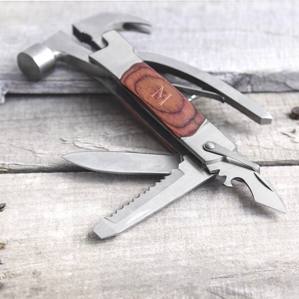 Personalized Wood Grain Hammer Multi-tool
