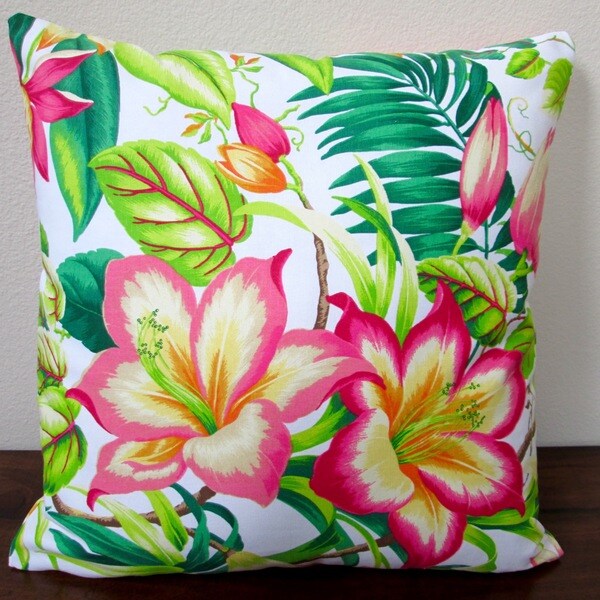 Artisan Pillows Indoor 20inch Tommy Bahama Botanical Glow Tangelo