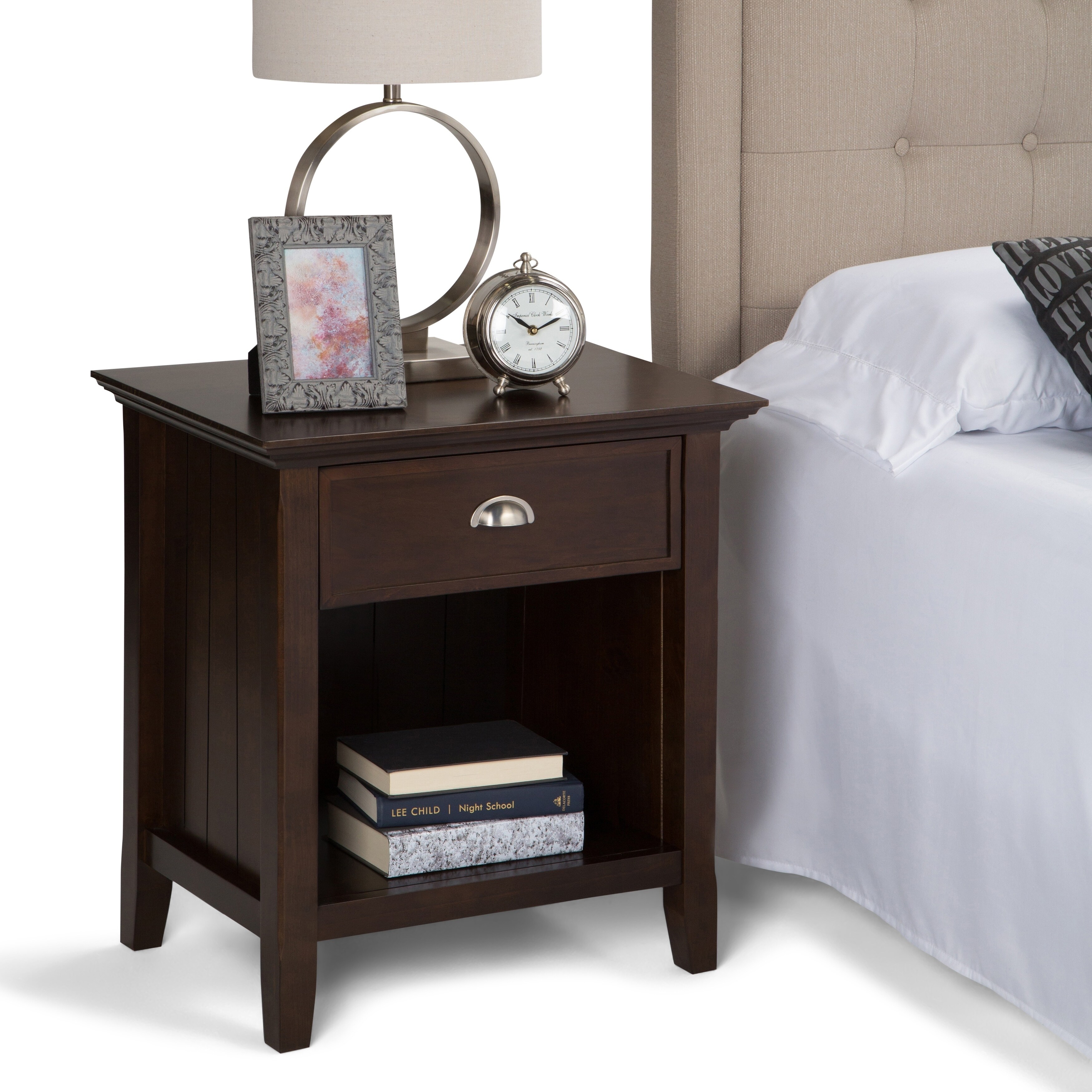Shop Wyndenhall Normandy Solid Wood 24 Inch Wide Rustic Bedside Nightstand Table Overstock 10573879