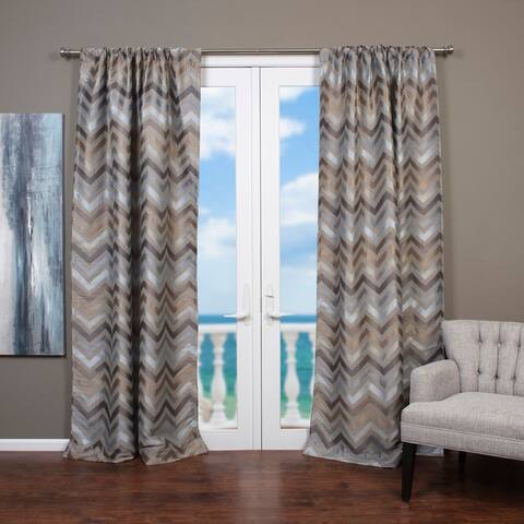 Lambrequin Faiz Jacquard Chevron Design Curtain Panel - 54 x 96 - 54 x 96
