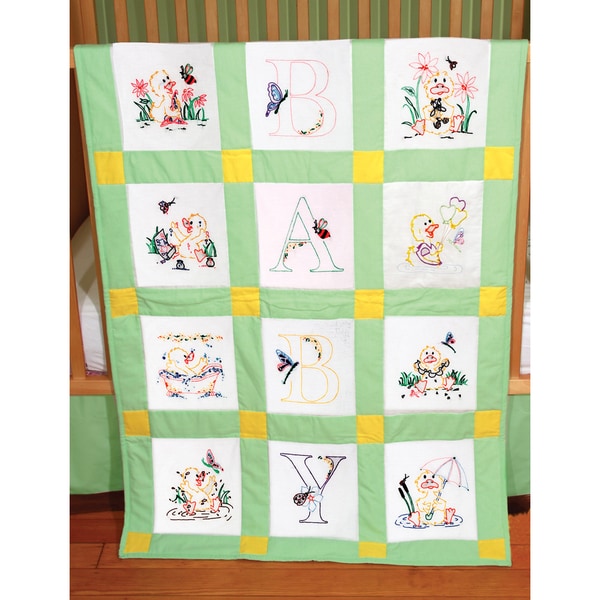 Stamped Baby Quilt Blocks 9inX9in 12/PkgDuck Baby Free Shipping On