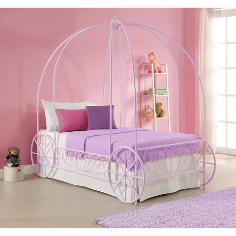 DHP Lilac Metal Twin Carriage Bed