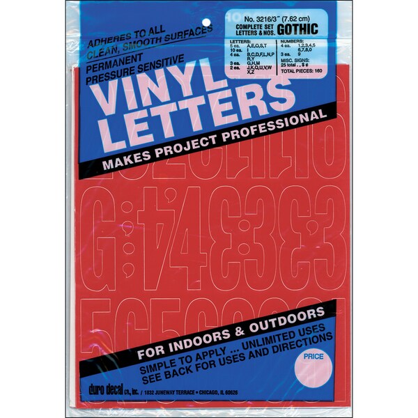 Shop Permanent Adhesive Vinyl Letters & Numbers 3in 160 ...