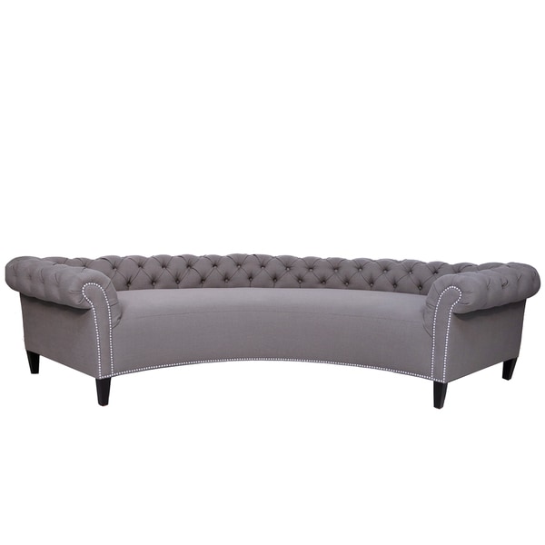 Decenni Chester Bay Curved Tufted Nail head Sofa