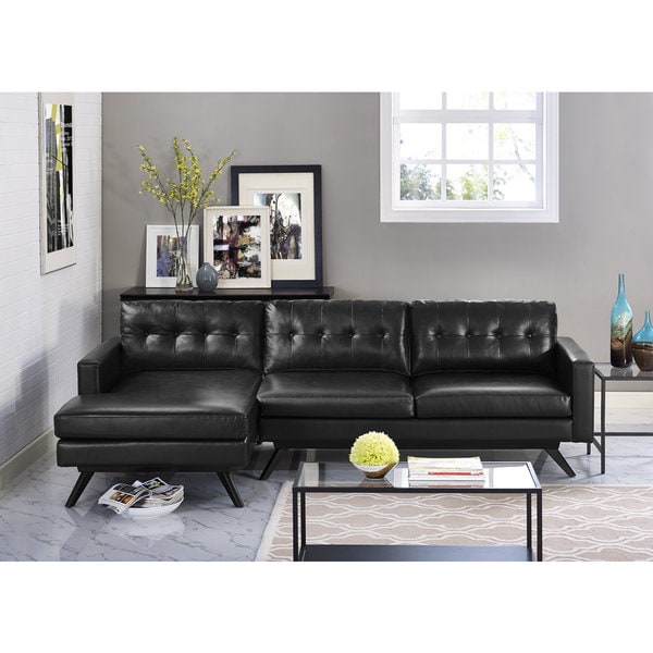 Shop Clyde Antique Black Sectional Free Shipping Today Overstock