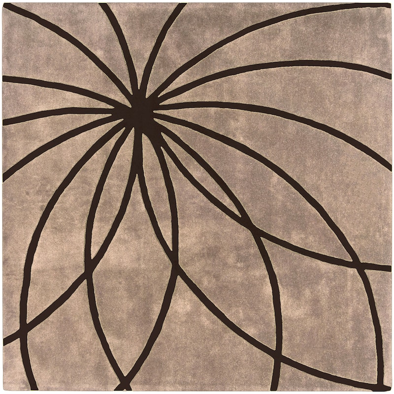 Chamba Handmade Transitional Wool Area Rug - Tan 9'9" Square
