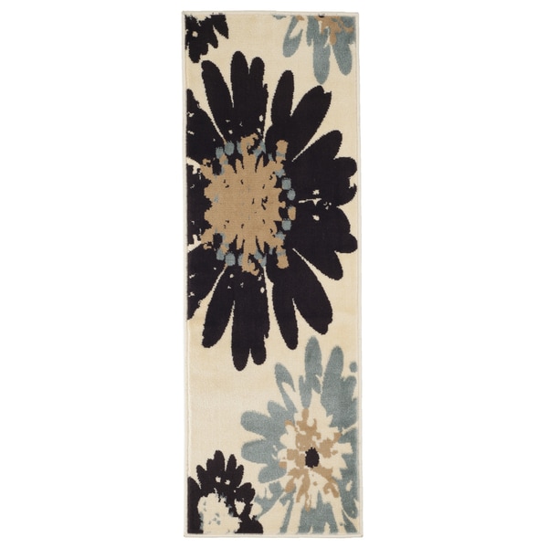 Windsor Home Flower Area Rug   Blue & Ivory   18x5   17651124