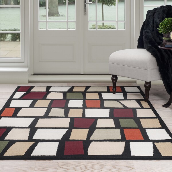 Shop Windsor Home Contemporary Color Blocks Area Rug MultiColor 8' x 10' Free Shipping