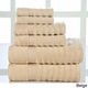 Thumbnail 3, Quick Dry Elegance Spa Cotton Ribbed 6-piece Towel Set. Changes active main hero.